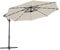 Green Bay Garden Banana Parasol Solar LED Lights 3m Sun Shade Shelter Crank Hanging Rattan Cantilever Outdoor Umbrella Cream