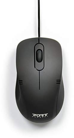 Port Connect Souris Filaire USB-a ambidextre & Design Noire
