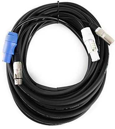 MUSIC STORE Hybridkabel Light Patch, 10M Power/DMX, Kombinationskabel für Lichteffekte, Scheinwerfer, Strom, DMX, 10m