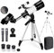Ranipobo Teleskop, Teleskope für Erwachsene, 70 mm Apertur, 300 mm AZ-Halterung,Reiseteleskop für Astronomie-Anfänger (15x-150x) mit Aluminium Verstellbarem Stativ,Handy-Adapter, Rucksack