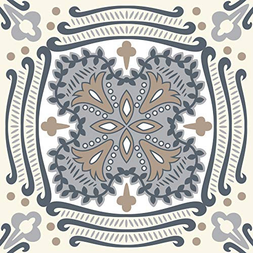 Traditional Modern Art Tile transfers Stickers Peel and Stick Room Wall Decor self Adhesive Vinyl Decals Kitchen Bathroom backsplash Vintage Victorian Moroccan Mosaic (2) Pack of 10