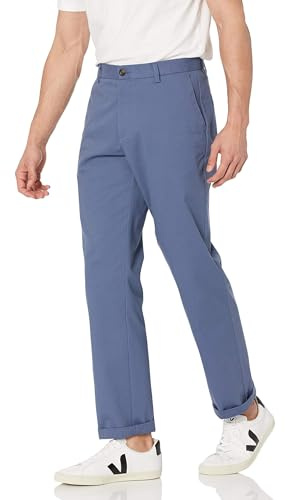 Amazon Essentials herr Klassisk passform skrynkelfri chinobyxa med platt framsida (finns i stora och långa)
