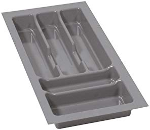 ALUSFERA Besteckkasten für Schubladen 30cm – Schubladen Organizer mit Fächeraufteilung – Hochwertiger Schubladen Organizer Küche für Mehr Ordnung – Anpassbar und leicht zu reinigen - 230x490mm Silber