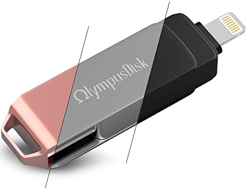 Apollo Lightning Drive | Dateien-App von iOS Support | Bis zu 128 GB USB 3.0-Flash-Laufwerk | iOS- und Windows-Kompatibilität | Keine Apps von Drittanbietern erforderlich (64GB, Carbon Black)