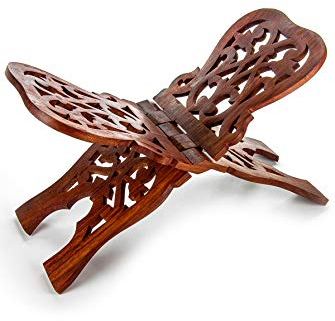 Koran, Bibelhalter, traditioneller Look, geschnitzter Holzständer, Rihal, zusammenklappbarer Buchhalter, Ramadan, Eid, islamische Geschenke