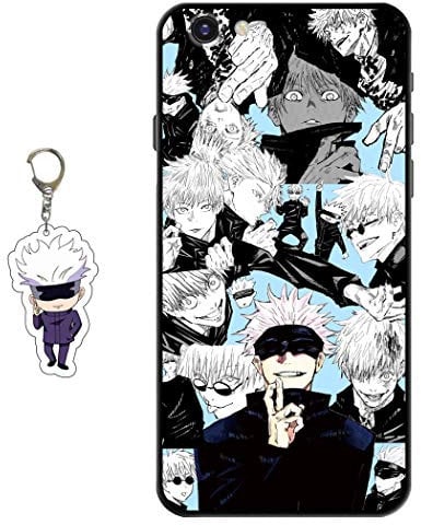 Staremeplz Compatible iPhone 6/6s Case - Anime Design with Figure Keychain, Soft Silicone Flexible TPU Animation Phone Case