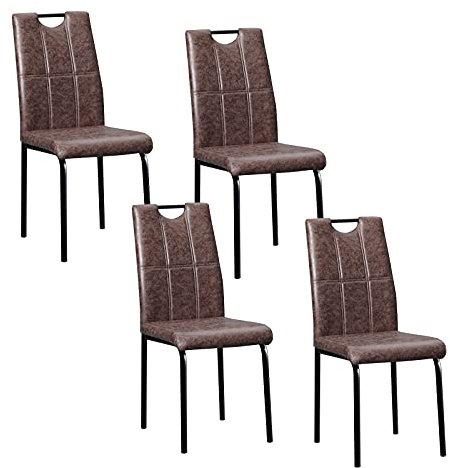 HTI living Stuhl Denton Vintage 4er-Set Esszimmerstuhl Antikbraun