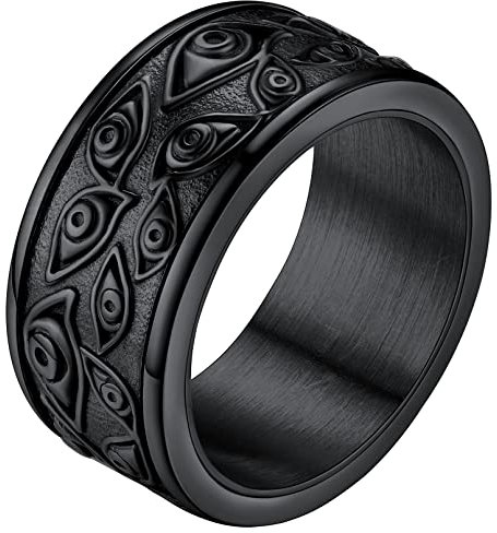 FaithHeart Damen Spinnerring Gottes Auge Fingerring in Ringgröße 62 Herren Jungen Drehbarer Fingerring mit Geschenkebox für Weihnachten Valentinstag Geburtstag