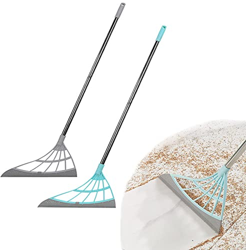 Kanyka 2 Stück Multifunctionaler Besen aus Gummi, für den Außenbereich, 2 in 1, für den Boden, zum Entfernen von Böden, für Innen- und Außenbereich, multifunktional, magisches Wischtuch.