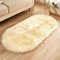 W&X Oval Shaggy Teppich,Super Weiche Faux Schaffell Pelz Bereich Teppich,Nicht-shed Washable Fluffy Wohnzimmer Teppich Für Schlafzimmer Home Decor Kinderzimmer Teppich-Buff 50x120cm(20x47inch)