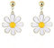 EVELYN Ohrringe für Damen 925 Sterling Silber und Vergoldet Sonnenblume Gänseblümchen Anhänger Tropfenohrringe Schmuck Geschenke für Frauen und Mädchen