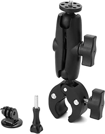 QWORK® Camera Bike Motorcycle Mount Handlebar Clamp Mount 360° Rotation Compatible with GoPro and Other Action Cameras