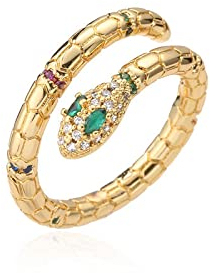 Bysonglezai Ringe Damen Ring Herren Schmuck Frauen Geschenk Verstellbarer Schlangenförmiger Damenring Offener Ring Frau Ringe Paar Versprechen Ringe Für Frauen Luxus