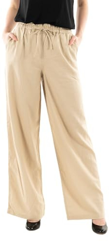 ONLY Damen Leinenhose Onlcaro Hw Pb Wide Linen Bl Pant CC PNT