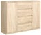 meble masztalerz Kommode Eiche-Sonoma Matt mit 4 Schubladen und 2 Türen - 138,6 x 101,5 x 39 cm - Sideboard Wohnzimmer, Schlafzimmer - Schubladenschrank - Komodenschrank