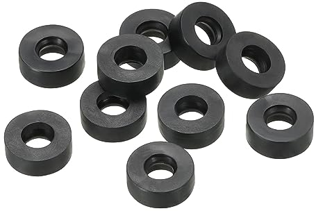 PATIKIL M6 Rondelle Plate Caoutchouc, 10 Paquet 6 mm ID 12 mm OD 4.5mm Épais Etanchéité Espaceur Joint Anneau pour Robinet Tuyau Eau Tuyau Fixation Boulon, Noir