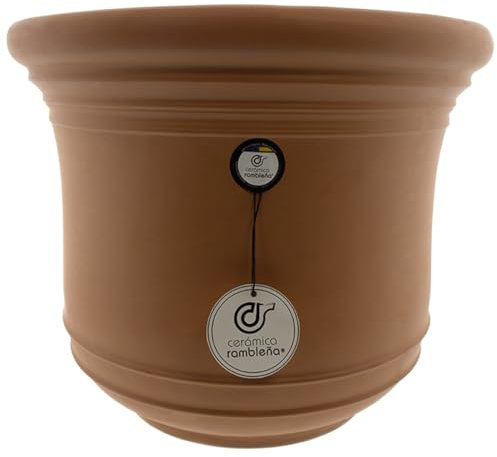 CÉRAMIQUE RAMBLEGNE | Grand pot | Pot original | Pot extérieur | Pot de fleurs en terre cuite – Modèle J50 | 33 x 33 x 28,5 cm