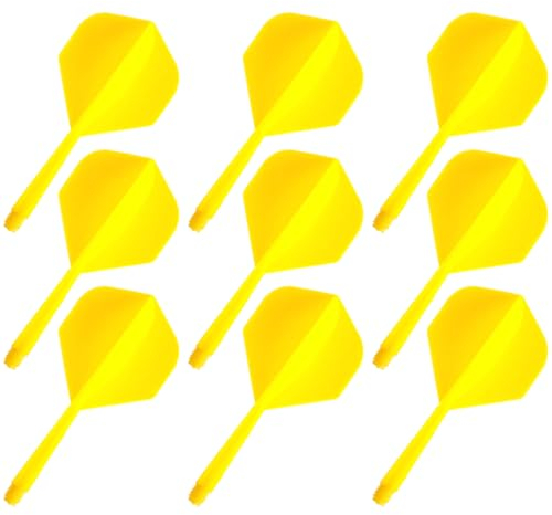 YIEUR 9 Stück Dart Flights mit Schäfte stabil Gold, 75mm Kunststoff Standard Dart Zubehör für Darts Dartpfeil Spiel(Gold)