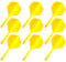 YIEUR 9 Stück Dart Flights mit Schäfte stabil Gold, 75mm Kunststoff Standard Dart Zubehör für Darts Dartpfeil Spiel(Gold)