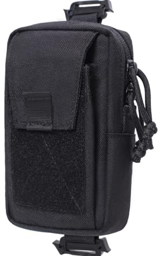 HOUSON Taktische Molle Tasche, Nylon Wasserdicht Erste-Hilfe-Tasche Hüfttaschen Molle Holster Notfalltasche Handytasche Werkzeugtasche für Camping Wandern Jagd Reise Schwarz