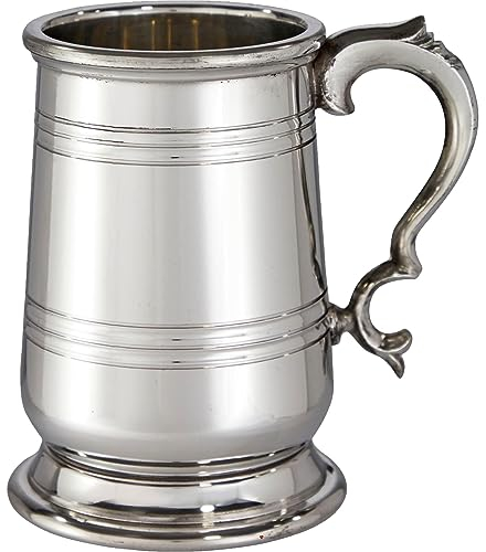 I LUV LTD Étain Chope Très Lourd 1 Pinte Style Howard Pur Lourd Jauge Bière Chope Parfait pour Gravé Cadeaux Personnalisés pour Hommes et Femmes