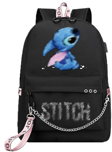 Clybeaut Stiitch Rucksack,Schulranzen Stiitch,Stiitch Student Bookbag,Student Stiitch Bookbag,Büchertasche Stiitch,Stiitch Cartoon-Rucksack Eignet Sich Als Laptop-Tasche Oder Für Den Täglichen