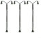 Emiif Modelleisenbahn Zug Lampe Pfosten Straßenbeleuchtung TT Gauge Skala, LED-Lichtquelle (3 Stück)
