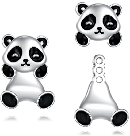 Panda Ohrringe für Damen - 925 Sterling Silber Ohrstecker für Mädchen, Schmuck Geschenke zum Geburtstag, Hypoallergen