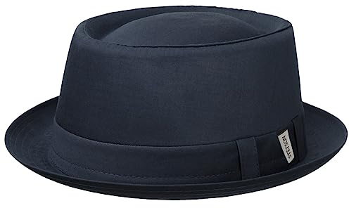 Stetson Cotton Pork Pie Stoffhut - Einfarbiger Hut - Klassischer Schnitt - Made in Italy - Für Damen und Herren - Frühjahr/Sommer dunkelblau M (56-57 cm)