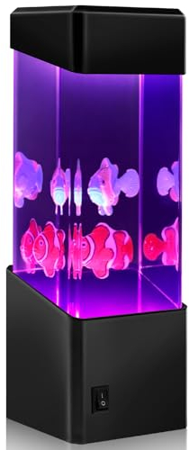 Fisch Lava Lampe USB/batteriebetriebene LED -Fisch -Nacht -Licht Auto Farbe Wechseln simuliertes Fisch Aquarium Nachtlicht mit 2 gefälschten Fisch Süßes Fisch