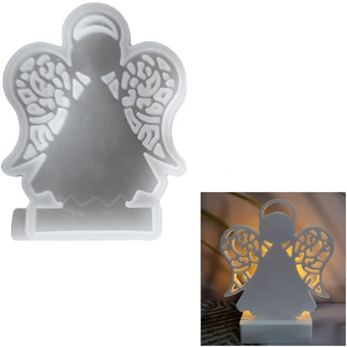 Silikonform Kerzenhalter, Silikonformen Gießformen Kerzenhalter, Silikon Gießform Kerzenhalter Einsatz und Sockel Kombiniert, Gipsformen zum Gießen (Einsatz - Engel)