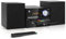 Compact Stereo System, DVD-802 Multi-Function Home Bluetooth Speaker with CD DVD Player/FM Radio/AUX Input/USB Input/MIC Input/RCA Output, Premium 30W RMS 3-Piece Sound System for TV (Glossy Black)