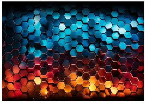 WallArena - Carta da parati fotografica in tessuto non tessuto, per cameretta dei bambini, 200 x 140 cm, effetto 3D, motivo geometrico, gioco – Carta da parati fotografica per bambini – Carta da