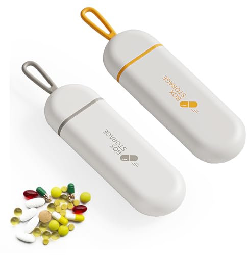 EUZUXU 2 Stück Tablettenbox Pillendose, Pillendose Klein für Unterwegs, Pillenbox, Erhaltung der Medizinischen Eigenschaften, für Medikamente Aufzubewahren