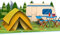 MOKIO® Pop-Up Karte – Camping mit Zelt – 3D Geburtstagskarte für Camper, Grußkarte zum Geburtstag für Campingfans