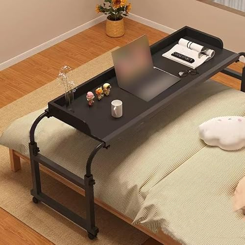 ELIKBH Betttisch auf Rollen Höhenverstellbar Überbetttisch mit Rädern Höhenverstellbar 65-95cm Mit Rollen Steharbeitsplatz für Wohnzimmer Laptop Tisch höhenverstellbar