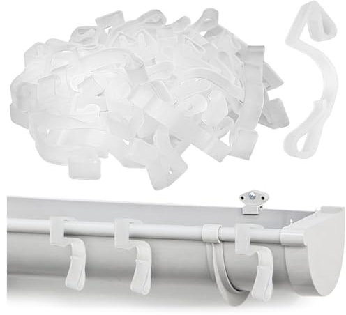 com-four® 50x Dachrinnenhaken für Lichterketten - Regenrinnen-Haken aus Kunststoff - Befestigung für Weihnachtsaußenbeleuchtung - Lichterkettenhalterung