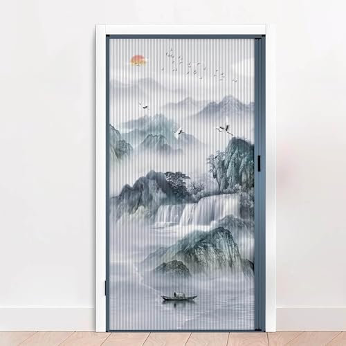 Porte coulissante, Porte Pliante accordéon Porte de placard accordéon intérieure - Porte à enroulement invisible pour petit espace - Cadre en aluminium et tissu cellulaire - Portes intérieures pliante