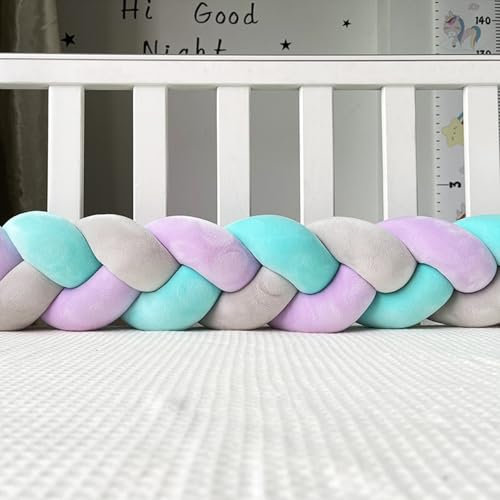 GYCS Baby Bettschlange Geflochten Knotenkissen Kantenschutz Stillkissen Bettrolle Zierkissen Bettumrandung Dekokissen Flauschig Zierkissen Geflochten Für Wohndekoration,A24,1.5M