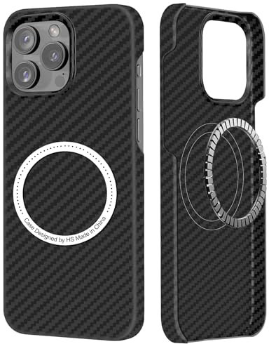 DIMIYER Kohlefaser für iPhone 15 Pro Hülle, Carbon Textur Handyhülle aus echter Aramidfaser, Ultradünne und leichte mit Magnetisch, Cover Case Tasche für iPhone 15 Pro Hülle Carbon Kohlefaser Design