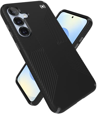 Speck Samsung Galaxy S25 Plus Case - 13-Foot Drop Protection, No-Slip Grips - Samsung S25 Plus Case - Raised Bezel and Enhanced Buttons - Presidio 2 Grip - Black/Slate Grey (Pack of 1)