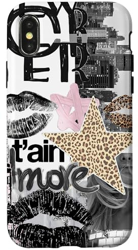Leopard Star Disco Ball New Yorker Coquette Collage Case for iPhone X/XS