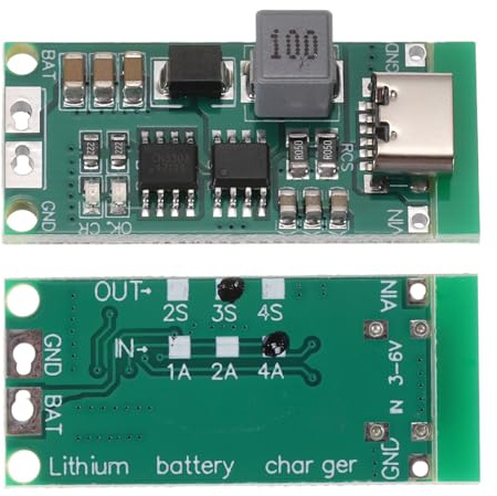 sourcing map 3pcs Lithium Battery Boost Charging Module Multi-Cell 2S 3S 4S Type-C to 8.4V 12.6V 16.8V Adjustable Step-Up Charger Board for Li-Po Polymer Power Bank(3S 4A)