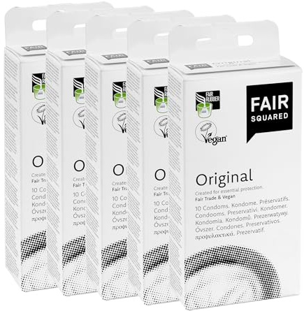 FAIR SQUARED Original Kondome 54 mm 50 Stück – Kondome für Männer 50er Pack aus fair gehandeltem Naturkautschuk – Kondom aus Naturlatex gefühlsecht hauchzart