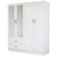 Nera 4 Door Wardrobe with Mirror Shelves and Hanging Rail Tall Wardrobes for Bedrooms Storage (Matt White)
