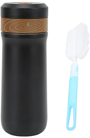 Baxnore Travel French Press Coffee Maker Portable Coffee Pot Stainless Steel Insulated Travel Mug with Coffee Grounds Filter for Outdoor Camping Office 320ML Capacity