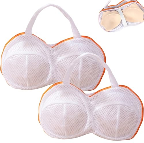 ZenyTra BH Wäschenetz XXL 44x22 cm - Anti-Verformungs Waschbeutel mit Verstärkten Nähten für Waschmaschine, Reise & Business (Braun, 2 Stück)