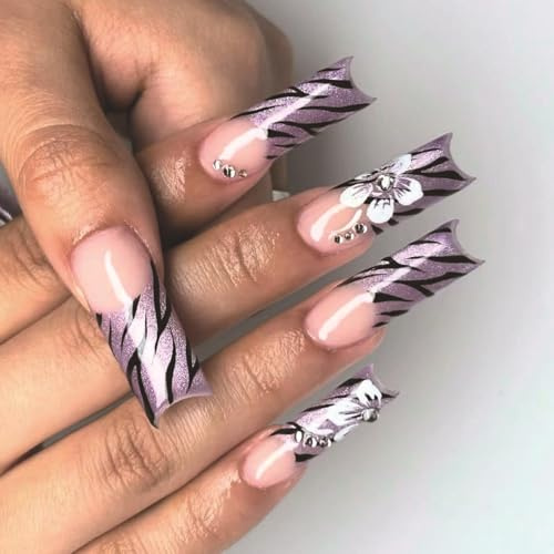 Occhi Gatti Premere Sulle Unghie Glitter Lights Coffin Acrilico Falso Stick Riutilizzabile Per Le Decorazioni Per La Manicure D'arte Luccicano Le Colla Unghie