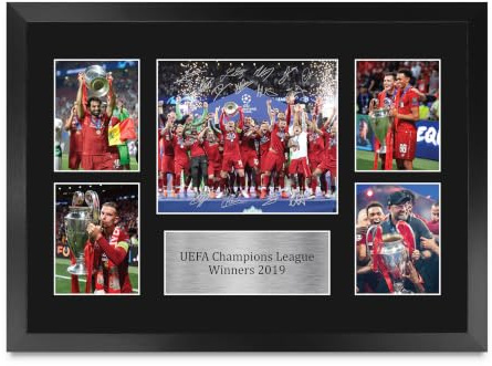 HWC Trading 2019 Champions League Winners Printed Memorabilia Signed Autograph Photograph Display for Football Fans and Supporters - A3 Framed