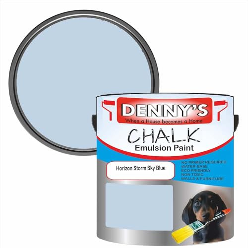 Premium Interior Wall & Furniture Chalk Paint – Horizon Storm Sky Blue – Rich Matt Finish, Durable & Washable, Low Odour, Ideal for Living Rooms, Bedrooms & Hallways (1 Litre Tin)
